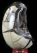 Septarian Dragon Egg Geode - Black Crystals #57341-1